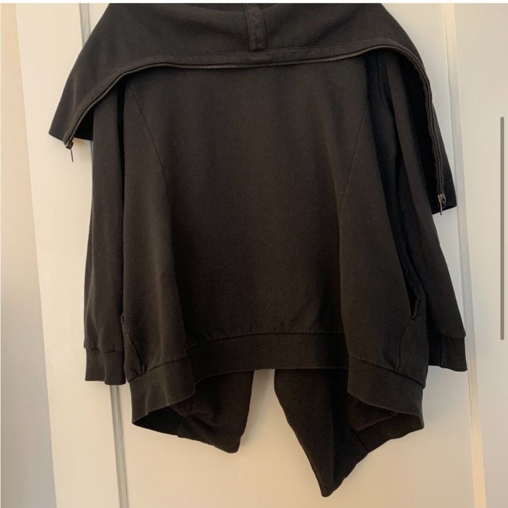 All Saints Black Dahlia Open Front Sweatshirt Jacket Cardigan - Picture 6 of 9
